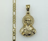 Plated Sacred Heart of Jesus 4mm Figaro Chain Necklace