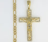 Plated Cross 5mm Figaro Chain Necklace
