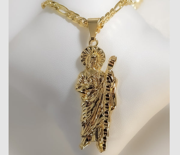 Plated Saint Jude 3mm Figaro Chain Necklace