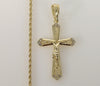 Plated Cross 2mm Rope/Braided Chain Necklace