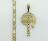 Plated Cross 5mm Figaro Chain Necklace