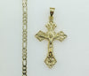 Plated Cross 3mm Figaro Chain Necklace