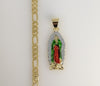 Plated Multicolor Virgin Mary 5mm Figaro Chain Necklace