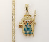 Plated Holy Infant of Atocha 4mm 14K Diamond Cut Figaro Chain Necklace