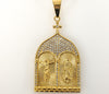 Stainless Steel Cross Virgin Mary Church House Pendant