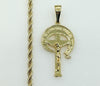 Plated Cross 4mm Rope/Braided Chain Necklace