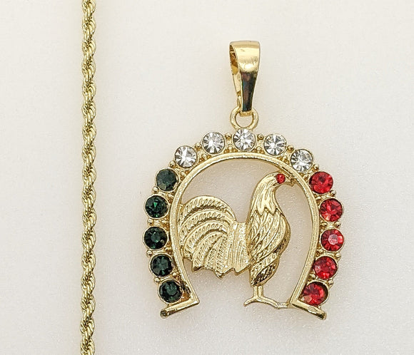 Plated Rooster 2mm Rope/Braided Chain Necklace