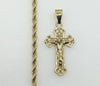 Plated Cross 4mm Rope/Braided Chain Necklace
