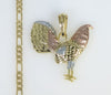 Plated Tri-Color Rooster Figaro 4mm Chain Necklace
