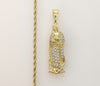 Plated Medium Virgin Mary 3mm Rope/Braided Chain Necklace