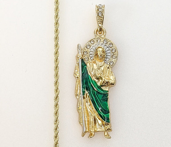 Plated Medium Multicolor Saint Jude 2mm Rope/Braided Chain Necklace