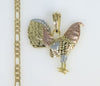 Plated Tri-Color Rooster Figaro 4mm Chain Necklace