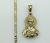 Plated Sacred Heart of Jesus 3mm Figaro Chain Necklace