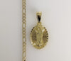 Plated Virgin Mary 3mm Figaro Chain Necklace