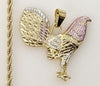 Plated Tri-Color Rooster Rope/Braided 3mm Chain Necklace
