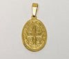 Stainless Steel Gold Saint Benedict Pendant