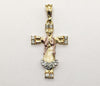Plated Tri-Color Virgin Mary Pendant
