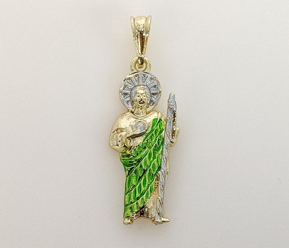 Plated Multicolor Saint Jude Thaddaeus Pendant