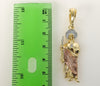 Plated Medium Tri-Color Saint Jude 3mm Figaro Chain Necklace