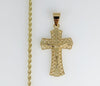 Plated Cross 2mm Rope/Braided Chain Necklace