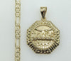 Plated The Last Supper 4mm 14K Diamond Cut Figaro Chain Necklace