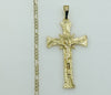 Plated Cross 3mm Figaro Chain Necklace