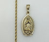 Plated Virgin Mary 3mm Rope/Braided Chain Necklace