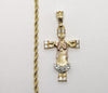 Plated Tri-Color Virgin Mary 3mm Rope/Braided Chain Necklace