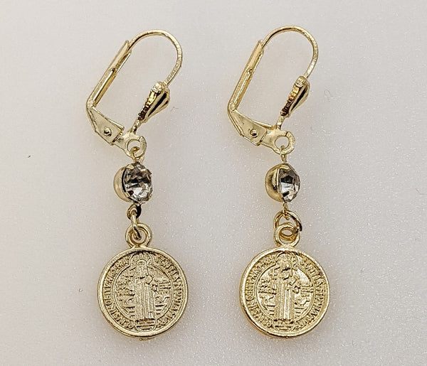 Plated Saint Benedict Earring