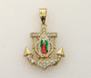 Plated Multicolor Virgin Mary Pendant