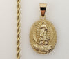 Plated Virgin Mary 3mm Rope/Braided Chain Necklace