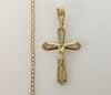 Plated Cross 3mm Cuban Chain Necklace