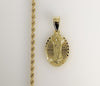 Plated Virgin Mary 3mm Rope/Braided Chain Necklace