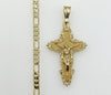 Plated Cross 4mm Figaro Chain Necklace