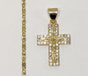 Plated Dainty Cross 2mm Star Solid Chain Necklace