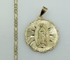 Plated Virgin Mary 3mm Figaro Chain Necklace