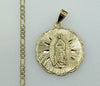 Plated Virgin Mary 3mm Figaro Chain Necklace