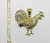 Plated Rooster 4mm 14K Diamond Cut Figaro Chain Necklace