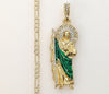 Plated Medium Multicolor Saint Jude 4mm 14K Diamond Cut Figaro Chain Necklace