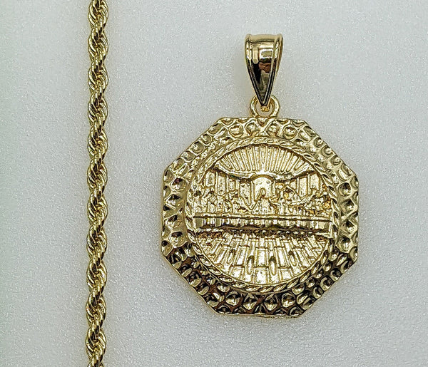 Plated The Last Supper 3mm Rope/Braided Chain Necklace