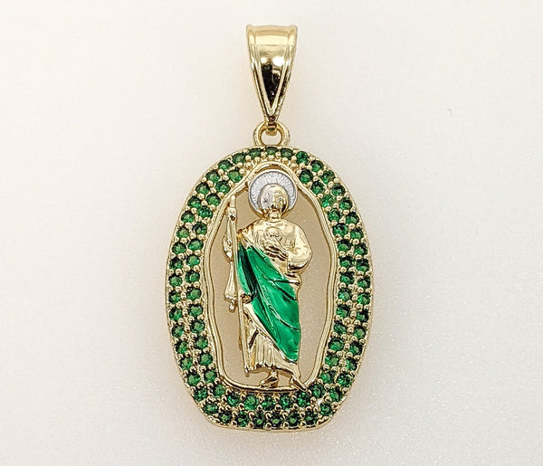 Plated Multicolor Saint Jude Thaddaeus Pendant