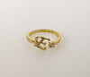 Plated Adjustable Initial Letter "E" Ring