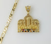 Plated The Last Supper 5mm Figaro Chain Necklace