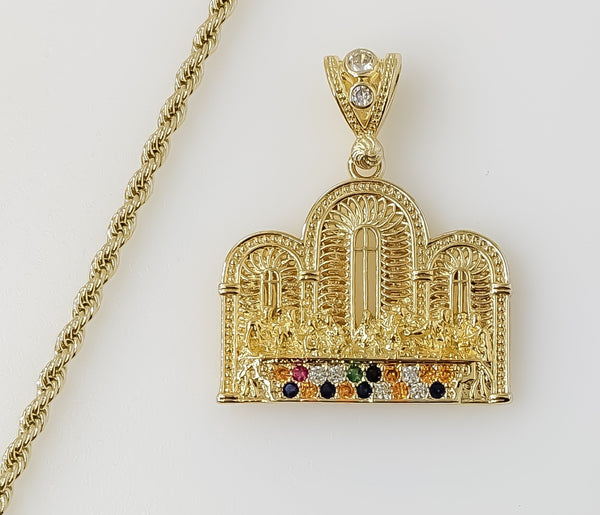 Plated The Last Supper 3mm Rope/Braided Chain Necklace