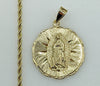 Plated Virgin Mary 3mm Rope/Braided Chain Necklace