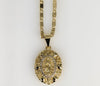 Plated Virgin Mary 2mm Star Solid Chain Necklace