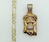 Plated Jesus 4mm 14K Diamond Cut Figaro Chain Necklace
