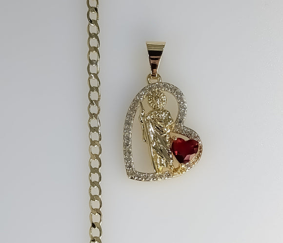Plated Dainty Saint Jude 3mm Cuban Chain Necklace
