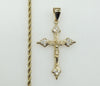 Plated Cross 3mm Rope/Braided Chain Necklace