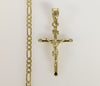 Plated Small Cross 4mm Figaro Chain Necklace